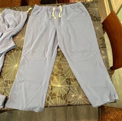 5 Urbane Scrub Bottoms. 2X Petite. Ceil Blue.  Draw String Waist. Gently Worn. - Image 1 of 4