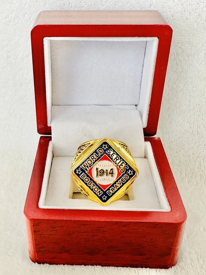 Anillo de Campeonato Serie Mundial Boston Braves 1914 Anillo Retro con Caja, 🇺🇸 ENVÍO Foto 1 de 4
