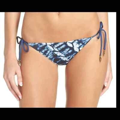 Dolce Vita Beaded String Tie Cheeky Bikini Bottoms Blue Dusk Small NWT - Изображение 1 из 4
