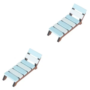 2 PCS Mini-Strandliege Baby Strandstuhldekoration Mini-Strandkorb - Zdjęcie 1 z 12