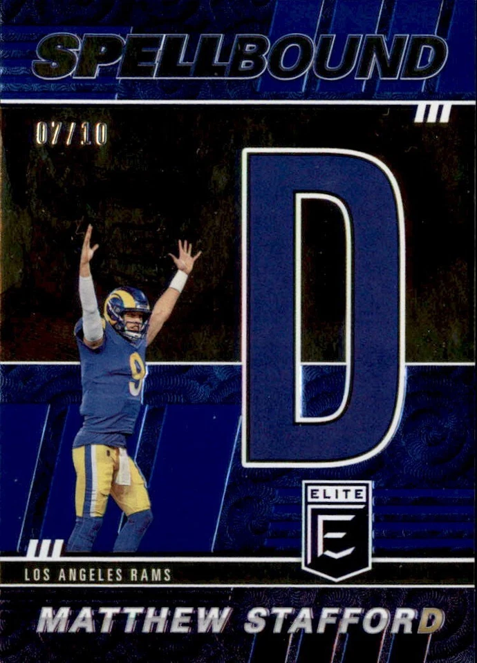 2022 Donruss Elite Football Matthew Stafford Blue Spellbound Letter "D" #d/10 - Image 1 of 2