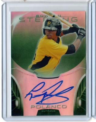 Gregory Polanco 2013 Bowman Sterling RC refractor verde automático #/125 autógrafo Foto 1 de 2