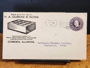 1920 HA DuBois & Sons Fruit & Vegetable Packages Advert. Cover Chicago A1 - Picture 1 of 2