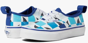 NEW! Vans Kids' Authentic Elastic Glow Checkerboard Sharks SZ 11.5 FREE SHIPPING - Picture 1 of 3