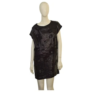 Vestido corto See By Chloe negro con lentejuelas mangas cortas mini largo talla 42 - Imagen 1 de 9