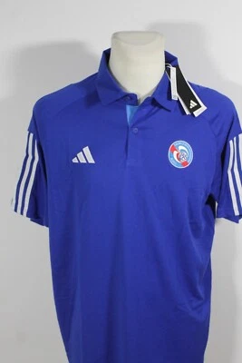 Polo Neuf Officiel RC STRASBOURG Taille adulte S-L-XL France Football Maillot - Photo 1/4