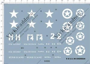 Detail Up 1/35 B-B US Army M4 SHERMAN medium Tank Model Kit Water Decal 64666 - Picture 1 of 1