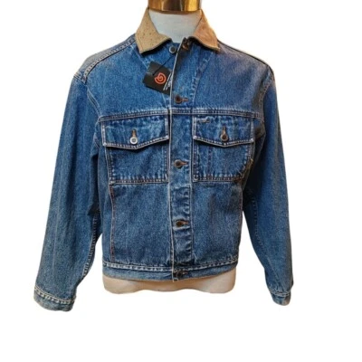 Vintage 90s Timberland Classic Denim Jacket WeatherGear Leather Collar Chest 45" - Image 1 of 4