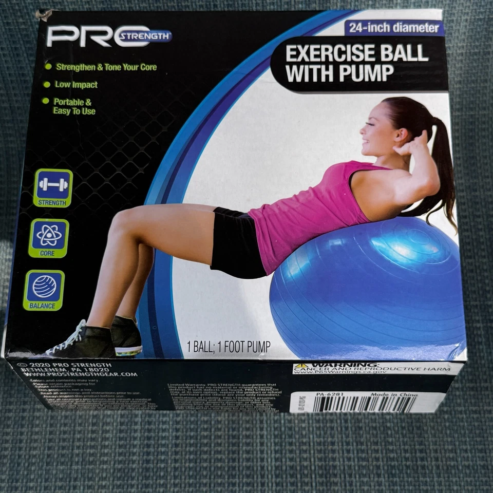 Pro Strength Exercise Ball With Pump 24 in Diameter