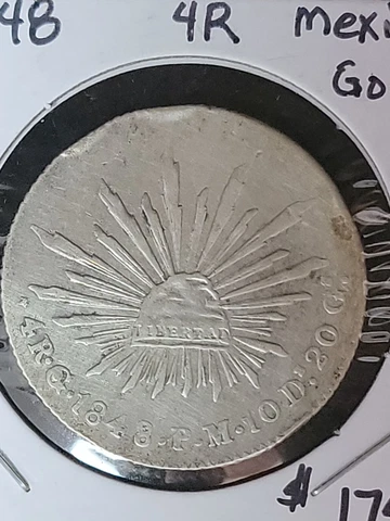 1848 Go PM Mexico 4 Reales. Nice condition Cover