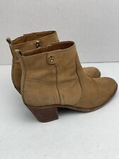 Tory Burch Women’s Camel Suede Leather Ankle Zip Up Booties Boots Size 7.5M