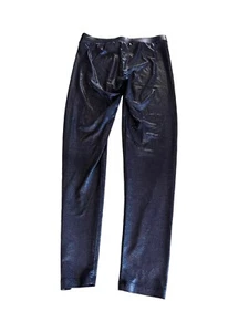 Girls Leggings Justice Size Large 12 Dark Metallic Shimmer Spandex Elastic EUC - Picture 1 of 4