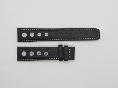 Correa de cuero negra para reloj TISSOT costura blanca 20 mm/18 mm Foto 1 de 4