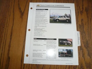2002 Chevy Tahoe Händler Showroom Buch wettbewerbsfähige Vergleichsseiten - Bild 1 von 3