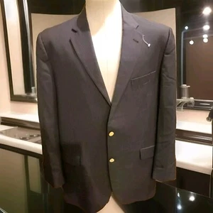 Burberry London Wool Blue Double Vented Blazer Sport Jacket 44L  - Picture 1 of 9