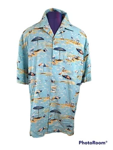 Camicia uomo Newport blu, blu corona lusso hawaiana con bottoni nuova con etichette taglia large - Foto 1 di 10