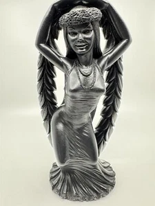 Vintage Coco Joe's Hawaiian Tiki Hula Girl Dancer Black Lava Stone 10" Figurine - Picture 1 of 11