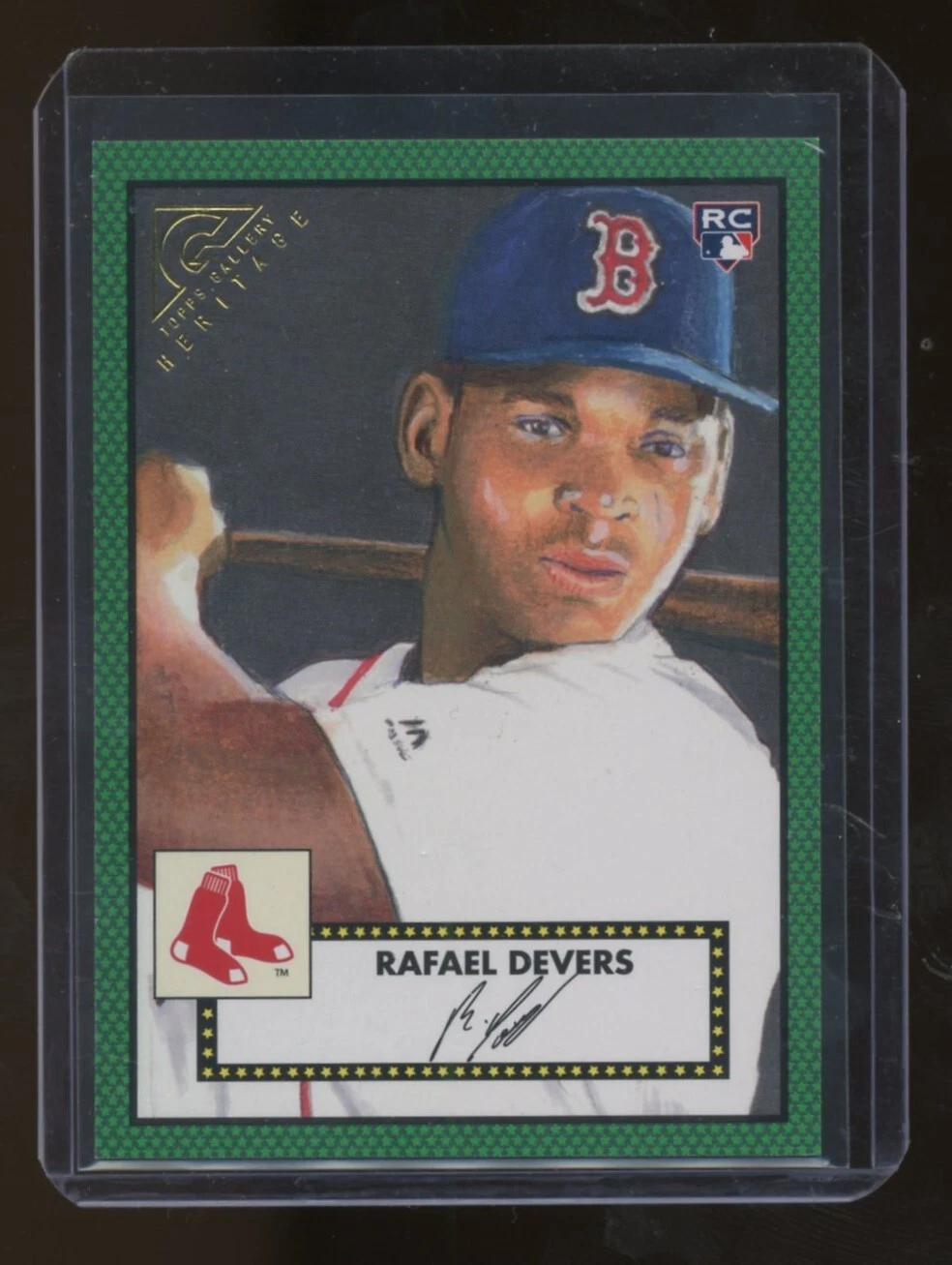 2018 Topps Gallery Heritage Rafael Devers #H-2 Green Border Rookie /250 (6k59)
