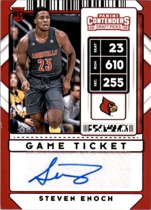 2020-21 Contenders Draft Picks Variations Game Ticket Red #103 Steven Enoch Auto