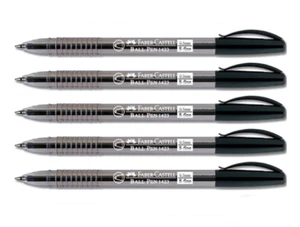 Faber-Castell 1423 Black 0.5mm S-fine Ball Point Pen 5pcs Set - Picture 1 of 5
