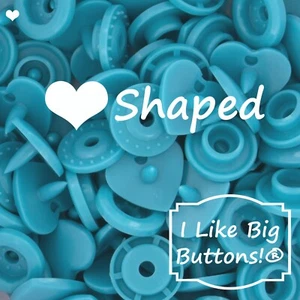 KAM Broches de presión Forma CORAZÓN B46 Azul azulado Plástico Botones a presión Sin coser Coser Artesanías - Imagen 1 de 11