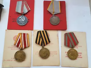 RARE Set USSR WWII Medal Merit + Japan + Germany + Othe - Document MVD USSR SET - Picture 1 of 15