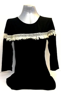 Zshow Black Women's Top with Knitted Strip Size M - Picture 1 of 7