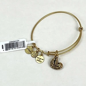 Alex and Ani Gold-Tone Sloth Charm Bangle Bracelet - Picture 1 of 10