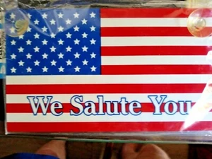 Fenstersaugnäpfe "We Salute You Flag" für Haus, Auto, Schule, Arbeit, Mehrzweck - Bild 1 von 3
