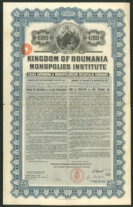 Rumania: Instituto de Monopolios del Reino de Rumania, Estabilización y Desarrollo... - Imagen 1 de 1
