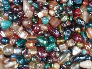 Glass Bead Mix 50g Asst Shape/Size DIY Jewellery Spacer Filler - Picture 1 of 2