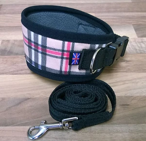 "COLLAR DE PERRO GALGO/LURCHER AJUSTE DE LANA FORRADO ~~ 13" - 17" - Imagen 1 de 3