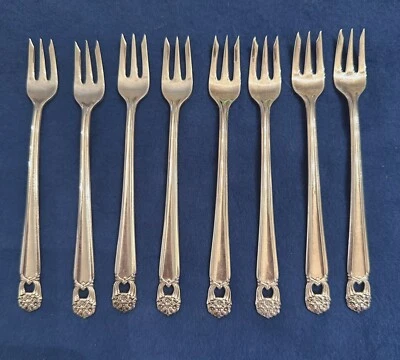 Eternally Yours 1847 Rogers Vintage Silverplate Seafood/Cocktail Forks- Set of 8 - Image 1 of 3