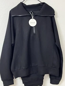 Caracilia Womens 2 Piece Outfits Lounge Sets Oversized Sweatshirt Sweatpants M - Picture 1 of 15