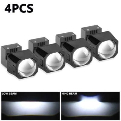 4x 1.5'' Mini Headlight Bi LED Projector Lens Hi-Lo Beam Retrofit Universal Kit - Image 1 of 4