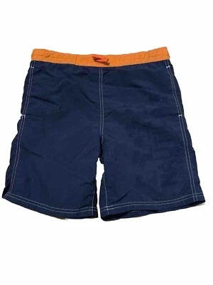 Nautica Navy Blue Swim Shorts w/ Orange Trim- Swimming Liner - Size Small (8-10) - Image 1 of 4
