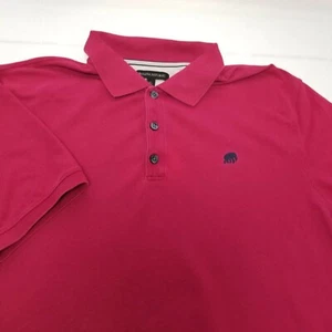 Banana Republic Men' Ribbed Polo Shirt Interlock 3 Button Wing Collar Pink SZ XL - Picture 1 of 7