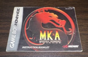 Mortal Kombat Advance - Game Boy Advance GBA Game Manual Only No Cartridge Rare - Picture 1 of 3