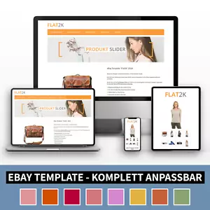 EBAYVORLAGE FLAT2K Template 2024 RESPONSIVE Auktionsvorlage Vorlage HTML Editor - Bild 1 von 8
