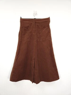 Toast Skirt Size 8 Brown Cotton Corduroy Front Slit A line Pockets Midi - Image 1 of 4