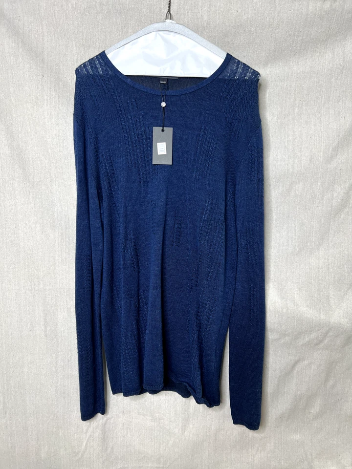 Suéter Cuello Redondo Colección John Varvatos Para Hombre, Talla Grande - Azul, Nuevo Con Etiquetas Foto 1 de 4