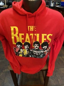 THE BEATLES - SGT PEPPER LONG SLEEVE RED S Hoodie - Picture 1 of 3