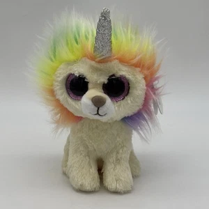 Ty Beanie Boos LAYLA the Rainbow Lion 6 Inch Claire's Exclusive TAGs Plush Core - Picture 1 of 12