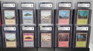 CGC Graded Mint 9 - Limited Edition (Alpha) - Complete 10 SLAB Basic Land Set - Picture 1 of 16