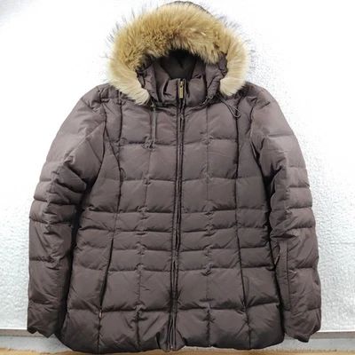 Chaqueta de plumón Calvin Klein de pato de piel sintética con capucha para mujer mediana cálida invierno Foto 1 de 4