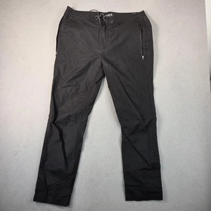 Tech Chino Pants Mens 34 Black Stretch Drawstring Zip Pocket Commuter Travel - Picture 1 of 8