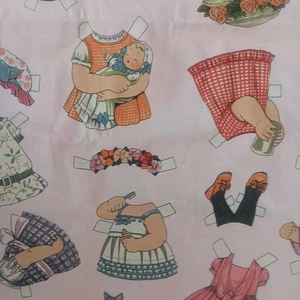 Windham Fabrics Sheryl Marquez Vintage Paper Dolls Fabric #28117  44”x 1 Yards - Picture 1 of 13