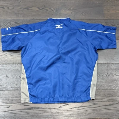 Mizuno windbreaker jacket- (Youth L) Baseball/Softball Short Sleeve 1/4 Zip Blue - Image 1 of 4