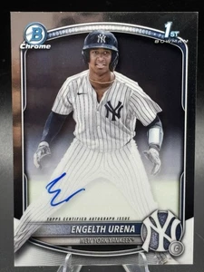 2025 Bowman Chrome Prospect Auto 1° Bowman Yankees Engelth Urena #COA-EU - Foto 1 di 2