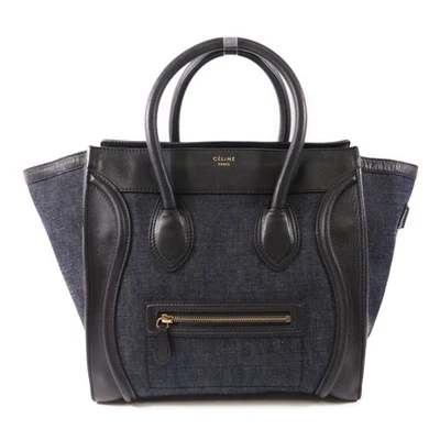 CELINE GHW Tote Bag Denim/Leather Navy - Image 1 of 4